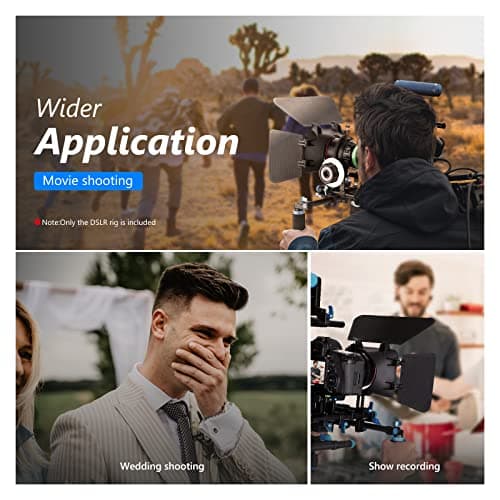 Neewer Shoulder Rig Kit for DSLR Cameras and Camcorders, Movie Video Film Making System with Matte Box, Follow Focus, C-Shaped Bracket, 15mm Rods, Handgrip, 1/4” & 3/8” Threads (Blue + Black) 6