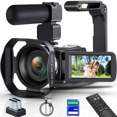 Tixeuo 8K Video Camera Camcorder 64MP IR Night Vision YouTube Vlogging Cameras WiFi Webcam Camcorders with 18X Digital Zoom 3.0”Touch Screen Stabilizer, Mic, 64G SD Card