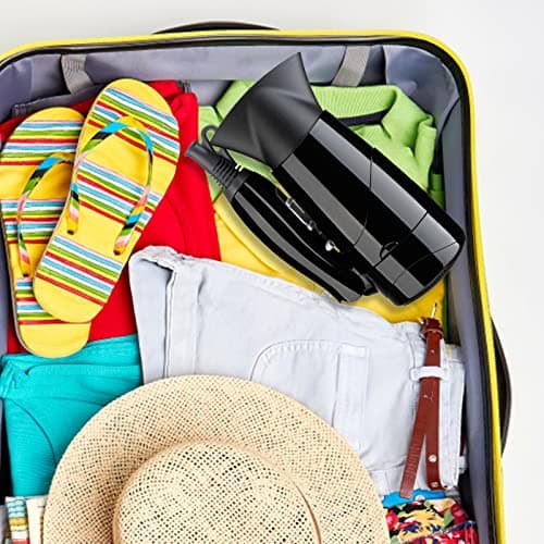 Travel Compact Hair Dryer, 1875W Lightweight Blow Dryer with Detachable Handle, 1 Nozzle, 2 Heat Settings, 2 Speed Slide Switch, Cool Shot Button, Fast Drying for Family, Student (Black) 6