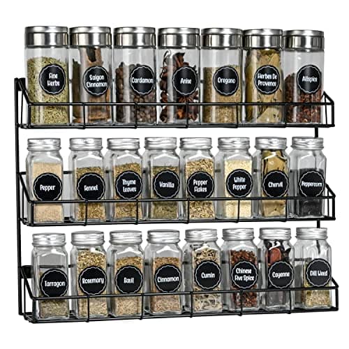 SUFAUY Wall Mounted Spice Rack, 6 Tier Heavy-Duty Metal Shelf for Kitchen Pantry, Black 7