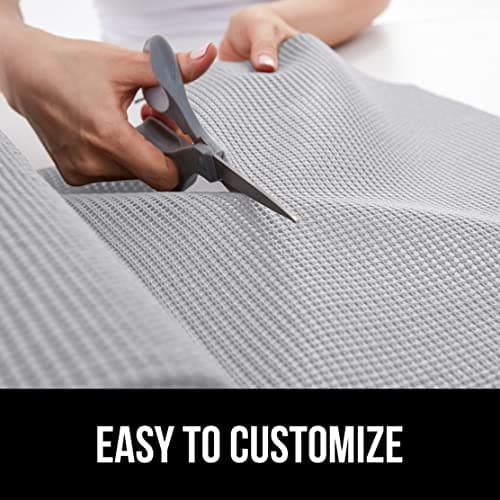 GORILLA GRIP powerGRIP Drawer Shelf and Cabinet Liner, Thick Strong Hold, Non-Adhesive Liners Protect Kitchen Cabinets and Cupboard, Bathroom Drawers, Easy Install, Breathable Mat, 12" x10' Light Gray 6