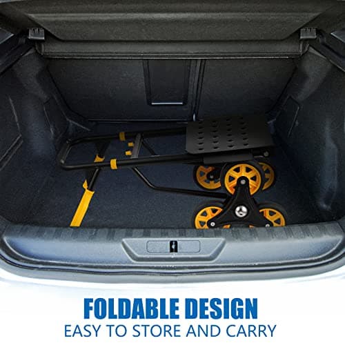 SHZOND Stair Climber Hand Truck, Heavy-Duty Hand Truck Dolly 330 Lbs Capacity, Foldable Trolley Stair Climber Cart with 12.2" x 11.6" Nose Plate and 6 Wheels 7