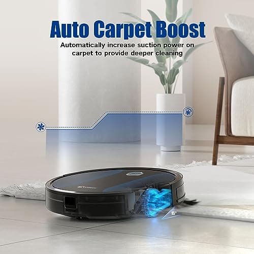 Coredy R550 Ultra Robot Vacuum Cleaner, 2200Pa Strong Suction, 2.72 Inch Thin, 130 Mins Runtime, Upgraded Smart Sensor Protection, Super Quite, Self-Charging Robotic Vacuum for Hard Floors, Tile 7