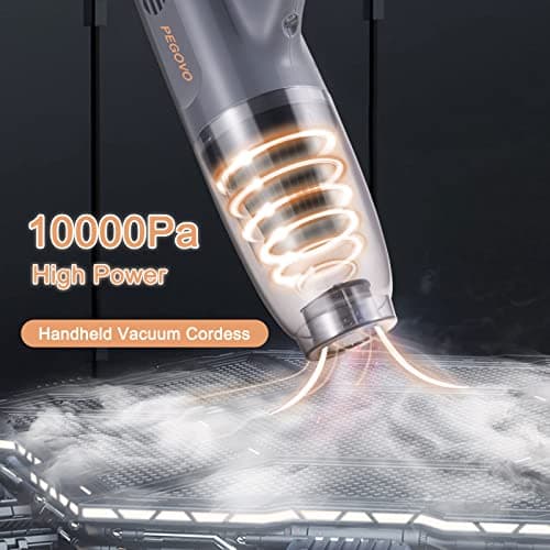 Portable Handheld Vacuum, Cordless Handheld Vacuum Cleaner for Car with Fast Charging Long Runtime Attachments Washable Filter,10KPA High Power Mini Lightweight Handheld Vacuum for Home/Pet Hair 7