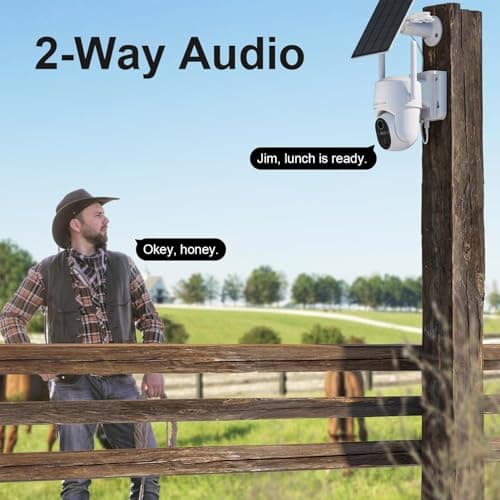 HOSAFE.COM 4G LTE Cellular Solar Security Camera Wireless Outdoor, No WiFi Security Camera, Off Grid 2K Color Night Vision 360° Live View,Built-in SIM Card with Cloud Storage for Barn Farm Jobsite 8