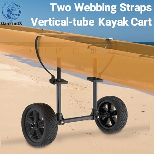 GanFindX Detachable & Aluminum Adjustable Width Kayak Cart | Plug-and-Play, sit on top Kayak cart, Easy to Install & Carry, Suitable for Kayaks Canoes with Scupper Holes 7