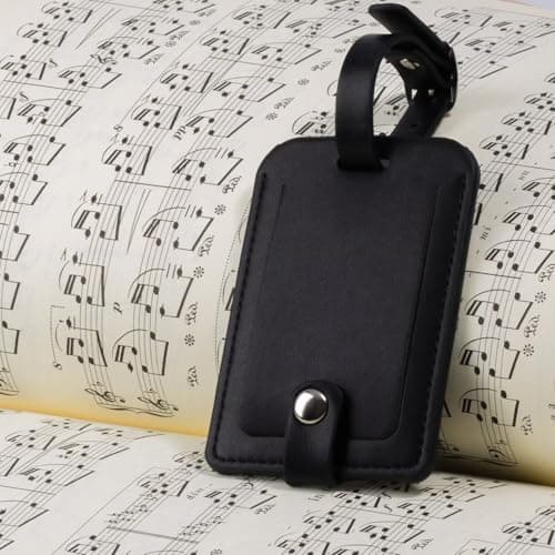 Luggage Bag Tags Leather Travel ID Labels Suitcase Name Tags with Snap Faux Luggage Tag Leather for Suitcase - Set of 2 9