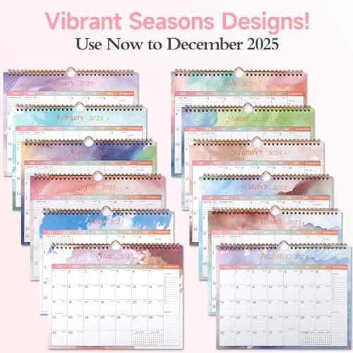 Calendar 2023-2024 - 18 Monthly Wall Calendar 2023-2024 from July 2023 to December 2024, 11 x 8.5 Inches.Thick Paper with Julian Dates and Block for New Year and Christmas Presents (2024-2025 wall calendar colorful) 5