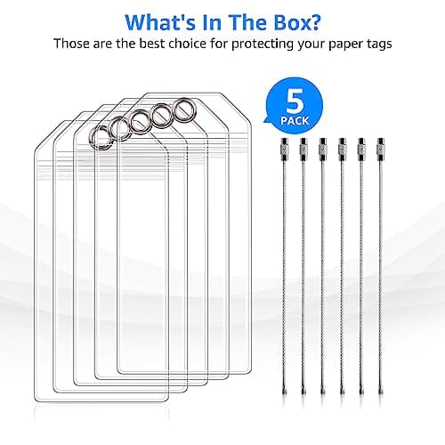 5 Pack Cruise Luggage Tag Holders for Carnival, NCL, Princess, MSC Cruise Ships, Clear Cruise Tags Holders with Zip Seal by FUNMCAN, Wide Waterproof Cruise Essentials Cruise Accessories Must Haves 7