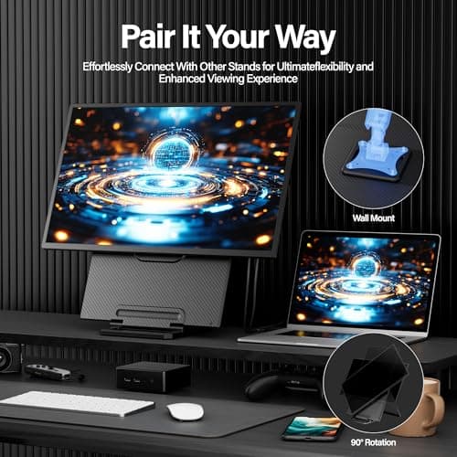 Setclod 23.8" Large Portable Monitor, 1080P FHD 100Hz Laptop Screen Extender, IPS 125% sRGB, Extra USB Hub for Office Gaming with Detachable Stand, Travel Monitor for Window, MAC, Xbox, Switch 4