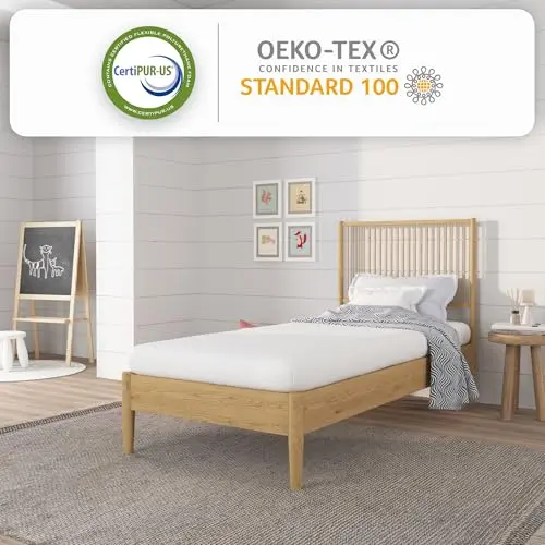 NapQueen 5 Inch Twin Memory Foam Mattress, Medium Feel, CertiPUR-US Certified, Bed in a Box, Breathable Soft Fabric Cover, White 7