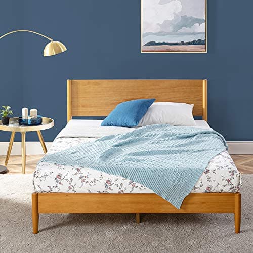 Zinus Allen Mid Century Wood Platform Bed Frame, Solid Wood Foundation, Wood Slat Support, No Box Spring Needed, Easy Assembly, Queen 8