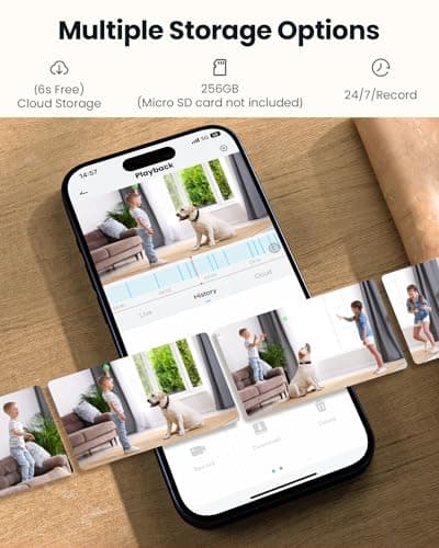 ieGeek Indoor Camera, 2K Cameras for Home Security, 5G Security Camera Indoor, 360° Pet/Dog/Baby Camera with Phone App, AI Tracking, 2-Way Audio, Night Vision, 24/7 SD Card Storage, Alexa 8