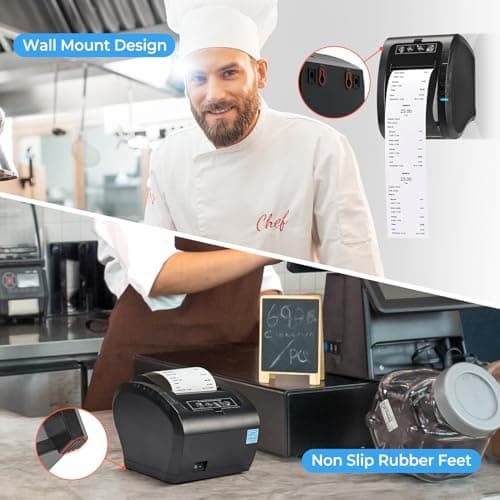 MUNBYN Bluetooth Thermal Receipt Printer P047, 80mm POS Printer, Thermal Printer with USB Serial Ethernet, Bluetooth, Support Android Windows PC (Do Not Support iOS Paypal Doordash Grubhub Vagaro) 8