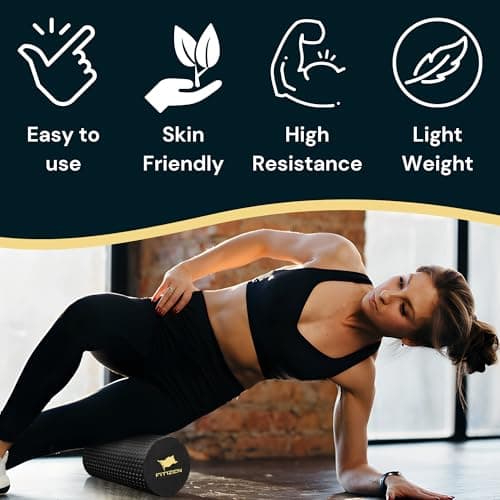 Fitizen Foam Roller - Medium - 18 X 6 Inches -Muscle Massage Rehab Stiff Back Pain Physical Therapy Deep Tissue Firm Exercise Equipment Home Gym Stress Yoga Pilates for The Fit Citizen by FitNation 8