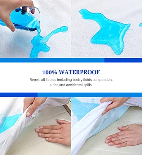 Twin Mattress Protector Waterproof Mattress Topper Cover Super Noiseless Soft & Breathable for Kids Bed Cover,Terry Twin Mattress Pad for Kids Pets Adults Fitted Bed Sheets Twin 39"x75" 5