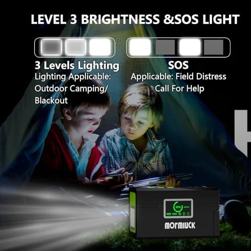 Portable Power Station 127W (Peak 200W),Solar Generator(Solar Panel Optional), 88.8Wh Power Supply with 110V AC Outlet, 1*Type-C, 2*QC3.0, Solar Powered Generator for Emergency Backup, Camping 6