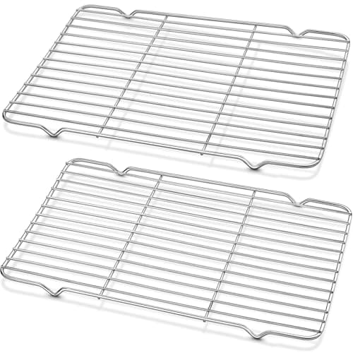 Decymis Cooling Rack and Baking Rack with Stainless Steel, 2 - Pack 10 x 15 Inches Heavy Duty Cooling Racks for Cooking and Baking, Sturdy Cookie Cooling Rack, Easy to Clean Oven & Dishwasher Safe