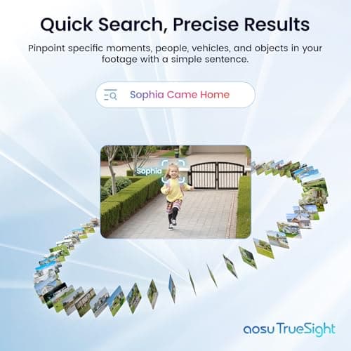 AOSU 4K Solar Security Cameras Wireless Outdoor, Expandable to 16TB (32GB Built-in) HomeCortex Home Security System, AI Face Recognition & Behavior Detection, 6-Cam Kit 8