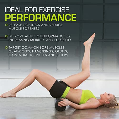 ProsourceFit High Density Foam Rollers 12 - inches long, Firm Full Body Athletic Massage Tool for Back Stretching, Yoga, Pilates, Post Workout Muscle Recuperation, Black 6