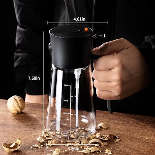 CXINYI Olive Oil Dispenser Bottle - 2 in 1 Oil Dispenser and Oil Sprayer - 500ml / 17Oz Oil Bottle with Enhanced Spray Nozzle - Oil Sprayer for Cooking, Kitchen, Salad, Barbecue Black 5