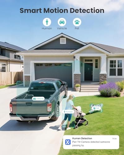 CAMSTRO 4K Security Cameras Wireless Outdoor No Subscription, 360° PTZ Home Security Cameras System, 64G Local Storage HomeBase, Human/Vehicle/Pet Recognition AI, Color Night Vision, 2 Cam-Kit 5