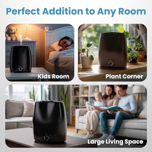 Everlasting Comfort 6L Humidifiers for Bedroom, Quiet 50HR Runtime No-Filter Supersized Cool Mist Humidifier Large Room for Whole House, Plants, Baby Nursery, Allergies, Dry Skin, Congestion, Indoor 7