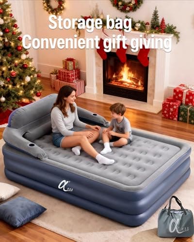 A-ER-FA Queen Air Mattress with Detachable Headboard and Cup Holder - 20 Height 700lbs Capacity Comfort Inflatable Bed for Guests Home Camping and Travel Durable Construction,Colchón Inflable,Air Bed 9
