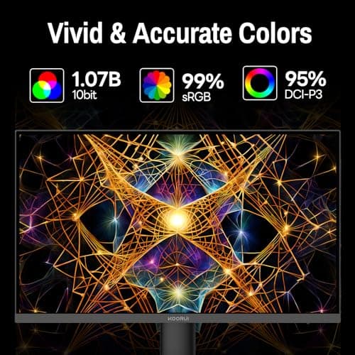 KOORUI 32 inch 4K Computer Monitor with HDMI 2.0 Displayport 1.4 Speakers, 60Hz VESA HDR Support Desktop Monitor Compatible Free-Sync, G-Sync, Adaptive Sync for Office & Home 6