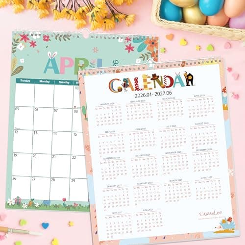 GuassLee Wall Calendar 2026-2027, Vertical Wall Calendar 2026, Jan. 2026 to Jun. 2027, 14" X 11" 18-Month Paper Hanging Planner Wall with Thick Paper for Office Home Planning & Organizing 5