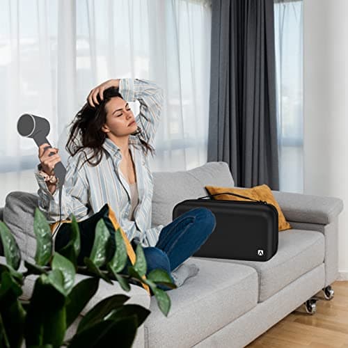 ANKHOH Case Holder for Dyson Supersonic Hair Dryer, Blow Dryer Storage Bag for Dyson Supersonic Limited Gift Set Edition and Accessories,Box Only-Full Black 6