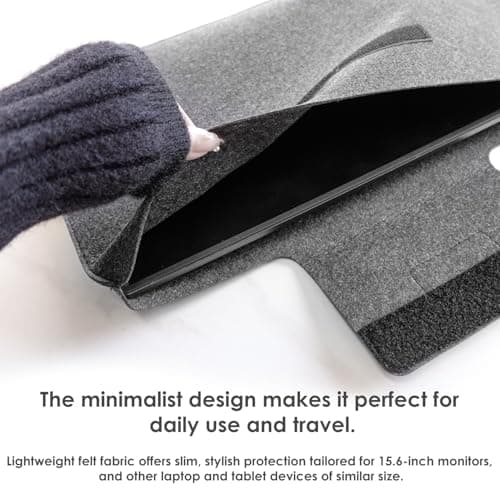 Kado 15.6 Inch Portable Monitor Case Sleeve Bag Made for Sceptre Kado MNN KYY InnoView Yxk ForHelp AYY VisionOwl Yodoit Uperfect ViewSonic ASUS Dell Lenovo 15.6" Portable Display Monitors 15.55"x9.25" 5