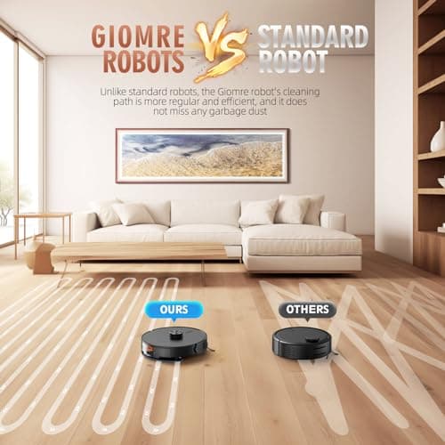 Giomre 3-in-1 Robot Vacuum and Mop Combo, Self Emptying Station for 60 Days, Robotic Vacuum Cleaner with LiDAR Navigation & Max Strong 5000Pa Suction, 2.4G WiFi/Alexa/App Control, Self-Charging Base 7