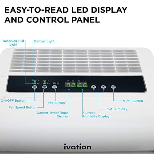 Ivation 4,500 Sq Ft Dehumidifier with Pump, Large Capacity Compressor Includes Programmable Humidity, Hose Connector, Auto Shutoff and Restart and Washable Filter (4,500 Sq Ft W/Pump) 5