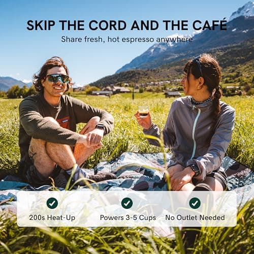 OutIn Nano Portable Electric Espresso Machine, Travel Coffee Maker for Camping, Car Coffee Maker Self-Heating with USB-C, With Ground Coffee & NS Capsule for RV, Hiking, Office 5