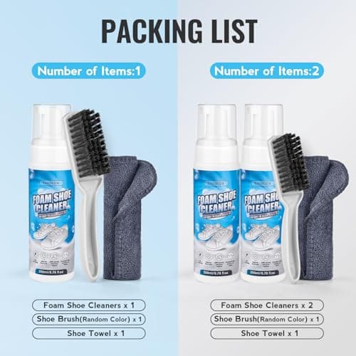 LANBEIDE Shoe Cleaner, Shoe Cleaning Kit-6.76 Oz Sneaker Cleaner with Brush and Towel, White Shoe Cleaner Works on Leather, Knit, Canvas, Suede, PU, Fabric, Boots 5