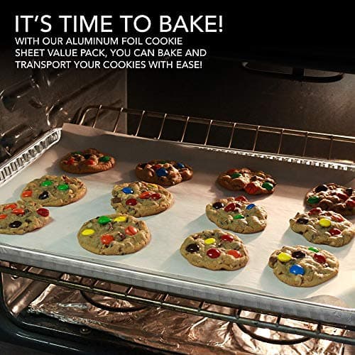 Stock Your Home Aluminum Pans - 15 Pack Disposable Aluminum Foil Trays - Reusable Nonstick Baking Sheets - 16 Inch x 11 Inch 6