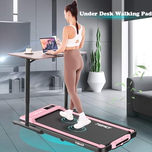 FUNMILY 2.5HP Folding Compact Treadmills with Remote Control,LED Touch Screen,Electric Machine, Incline Walking Pad Treadmill with Handle Bar 6