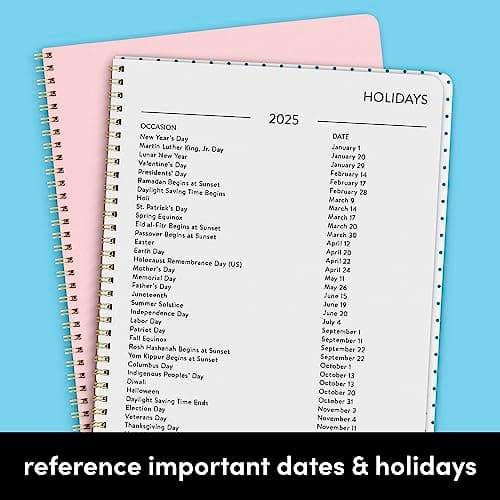 PAPERAGE 2 Year Spiral Bound Planner 2024-2025 (Blush), 24 Month (January 2024 - December 2025), 8.5 in x 11 in, Monthly Spreads & Yearly Plans, Includes Additional Note Pages & Trackers 8