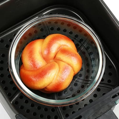 LABRIMP 2pcs High-temperature Resistant Glass Bowl for Air Fryer Baking Serving for Salad Noodles Desserts Food-grade Glass Kitchenware 4