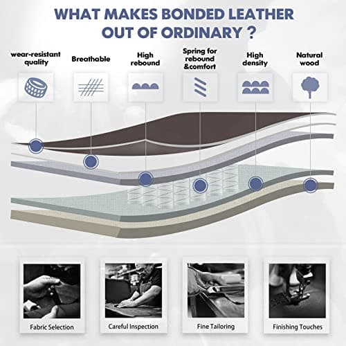 COLAMY High Back Executive Office Chair- Ergonomic Home Computer Desk Leather Chair with Padded Flip-up Arms, Adjustable Tilt Lock, Swivel Rolling Chair for Adult Working Study-Brown 6