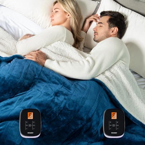 WOOMER Heated Blanket, King Size 90"x 100" Soft Flannel Fast Heating Blanket with Multi-Color Option, 10 Heating Levels & 0.5-12H Auto Off, Over-Heat Protection