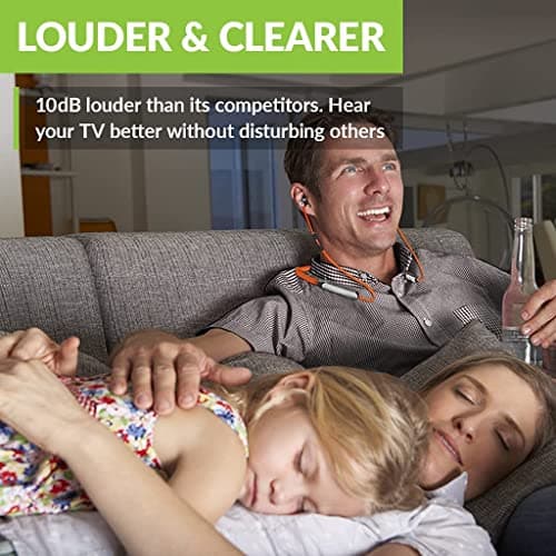 Avantree Medley Clear - Wireless Earbuds for TV Listening & Watching with Transmitter & Charging Dock, Clear Dialogue, Enhanced Volume, Soundbar Passthrough, 20H Bluetooth Neckband Headphones 7