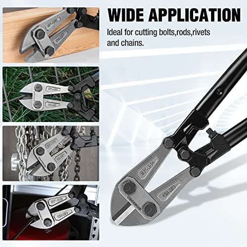 WORKPRO Bolt Cutter, Bi-Material Handle with Soft Rubber Grip, 18", Chrome Molybdenum Steel Blade, W017005A 7