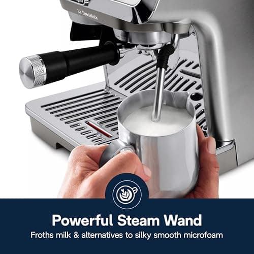 De'Longhi La Specialista Arte Evo Espresso Machine - Compact Cold Brew Coffee Maker with Grinder, Milk Steam Wand/Frother & Tamping Tools - Home Barista Kit for Lattes, Cappuccinos, Iced Coffee 5