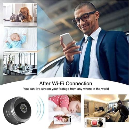 ENSIMDI Secret Scope Camera, Secret Scope Security Camera, Mini Wire-Free Monitor with Night Vision Function, WiFi Camear Outdoor Wireless 1080p HD (3pcs Black) 6