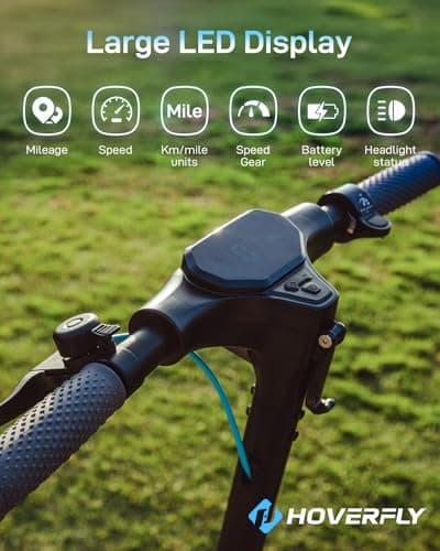 HOVERFLY X3 Electric Scooter for Adults, 10" Solid Tire, Max 18 Mile Range and 20Mph Speed, 500W Motor, with Front Dual Suspension Electric Code Lock, UL2272 Certified Foldable Commuting Escooter 6