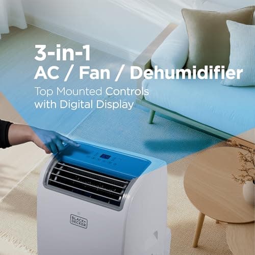 BLACK+DECKER Smart Portable Air Conditioner, 14,000 BTU for Rooms up to 700 Sq. Ft., Smart Portable AC with Follow Me Remote and Window Kit, BPACT14WT, White 5