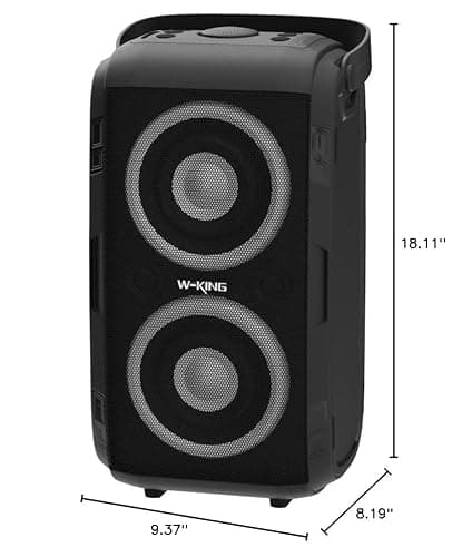 W-KING Party Bluetooth Speaker Boom Box, 180W Max Big Large Loudest Wireless Outdoor Portable Speaker 4 Drivers with 2*4.04'' Subwoofer, 80W HD Huge 105dB Pulse Natur Deep Bass, IPX5/24H/EQ/USB/TF/AUX 10