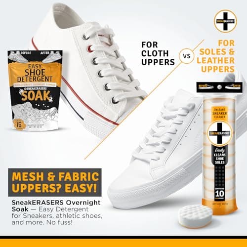 SneakERASERS Sole & Sneaker Cleaner, Premium Shoe Cleaner for Sneakers, Dual-Sided Sponges, Effective for Tennis Shoes & Women Men Sneakers, Gentle Rub Design Cleaner Kit, 20 Pack 5